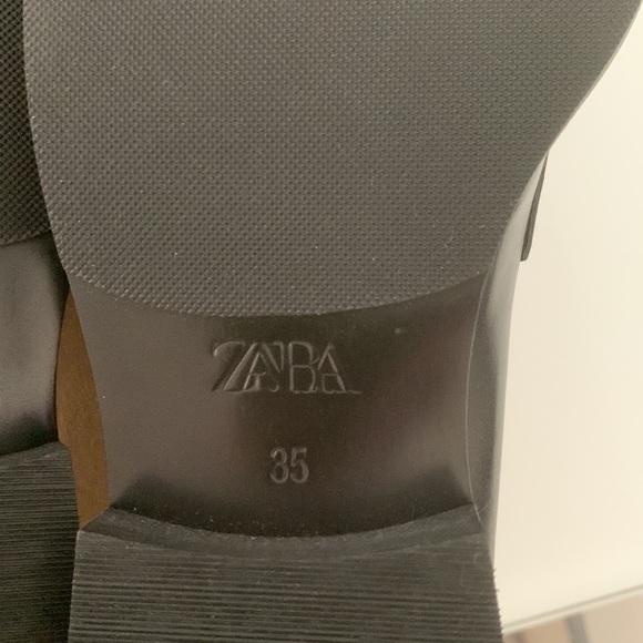Zara NIB Square Toe Leather Loafers size US 5 - Picture 13 of 15